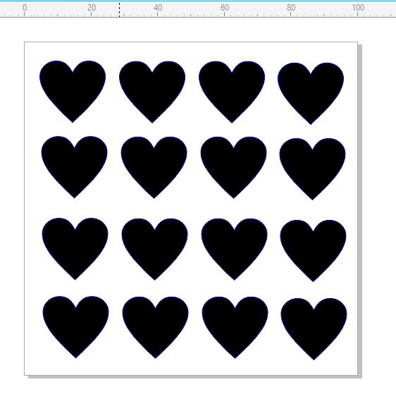 Mini Stencils hearts 100 x 100mm